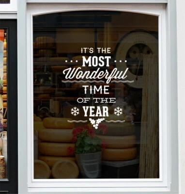 38K VINYL GRAPHICS Christmas Xmas Removable Window Sticker Home Decal Shop Display Decor