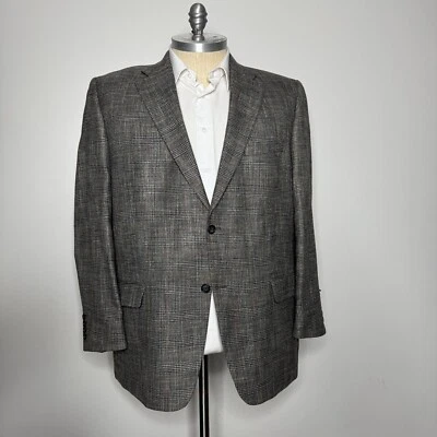 S.Cohen Prestige Hombres 48R Marrón Lana Bambú Abrigo Deportivo Blazer Chaqueta Cuadros Foto 1 de 4