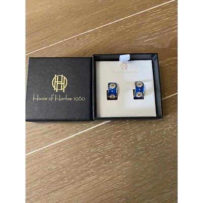 Pendientes de aro House of Harlow 1960 esmalte flor nuevo en caja Foto 1 de 4