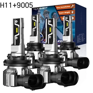 NOVSIGHT 9005 H11 H8 H9 LED Headlight Bulbs Lamp Conversion 6500K 10000LM 4pcs - Picture 1 of 22