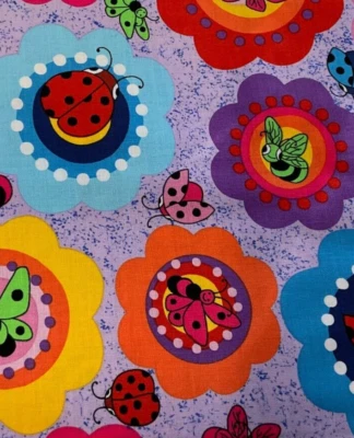 TELAS HANCOCK - INSECTOS CAPRICHOSOS SOBRE ALGODÓN MORADO - POR YARDA Foto 1 de 2