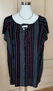Blusa, túnica talla 44/46 C&A, rayas/encaje en el hombro, mangas indicadas - Imagen 1 de 6