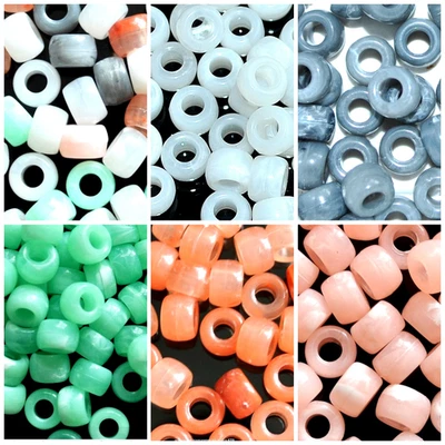 9x6mm own designed patterned acrylic pony beads for DIY Craft, Jewellery Making - Image 1 of 3