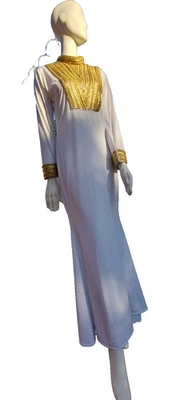 Diosa Bombshell Cosplay Egipto Manga Larga Sirena Cleopatra Vestido Metales Dorados M Foto 1 de 4