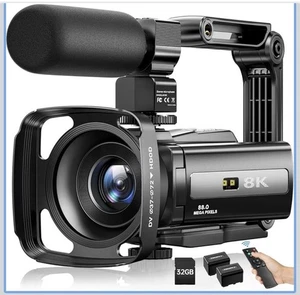 8K Video Camera Camcorder 88MP UHD WiFi Vlogging Cameras for YouTube 18X Digital - Picture 1 of 7