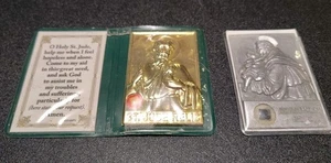 St. Judas und St. Antonius Reliquie & Gebetskarten Lot im Taschenetui.  - Bild 1 von 3