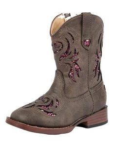 Roper Western Boots Girls Glitter Breeze Brown 09-017-1901-2015 BR - Picture 1 of 1