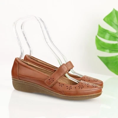 Женские туфли Clarks размер 8 коричневые Mary Jane кожаная подушка мягкие туфли на плоской подошве комфорт - Изображение 1 из 4