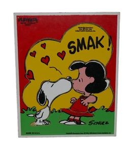 Playskool Peanuts Snoopy Smak! Lucy Kiss Wooden Puzzle 230-07 - Picture 1 of 6