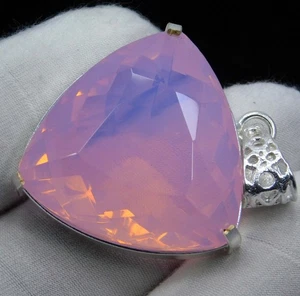 Colgante Gemas Corte Trillón Plata Sólida 925 Ópalo Welo Natural 79,05 Ct AAA+ - Imagen 1 de 8