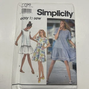 Vestido Simplicity Vintage patrón de costura 7796 Misses L-XL con volante sin cortar - Imagen 1 de 5