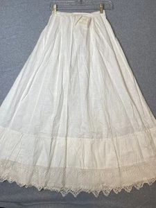 VTG White Slip/ Under Skirt Labeled “Grandma Kough 1880” Hand Crochet Border - Picture 1 of 9