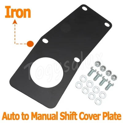 Auto to Manual Shift Cover Metal Plate Kit For 88-01 Honda Civic Acura Integra - Image 1 of 4