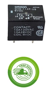 (1x) 6VDC - SPDT - 10A - PCB Mount Relay - Omron G4S-114P-US-DC6 - Free Shipping - Picture 1 of 3
