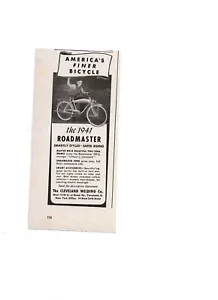 1941 CLEVELAND WELDING CO Pubblicità Stampa Vintage America's Finer Bicicletta 1941 ROADMASTER - Foto 1 di 1