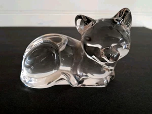 Princess House Crystal Glass Cat Paperweight Figurine 3.75 inch L - Picture 1 of 14
