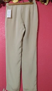 Nina Mclemore 4Ply Silk Slim Pant in Champagne Size 0 - Picture 1 of 8