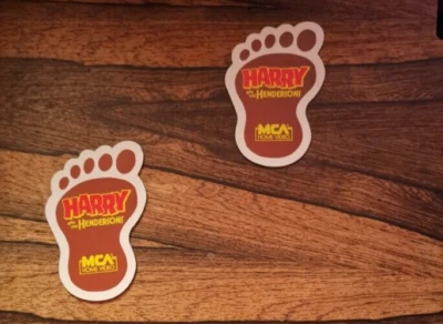 Harry and the Hendersons movie 2 pc bigfoot promo footprint fridge magnets 1987 - Image 1 of 2