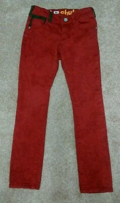 'LA VIDA ES CHULA'  Jeans Girls Denim Skinny Red Print Sz 7-8  Very Nice  Play - Image 1 of 4