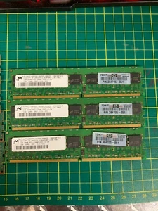 MT18HTF12872AY-667B3 1GB DDR2 3 STICKS 3GB TOTAL RAM MODULE LOT - Picture 1 of 2