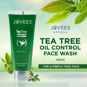 Jovees Tea Tree Oil Control Face Wash 120ml Oily & Sensitive Skin Pimple-Free - Picture 1 of 6