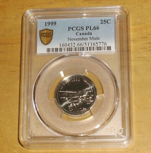 PCGS PL66 - Canada 1999 Quarter 25 Cents Rare November Mule - Picture 1 of 2