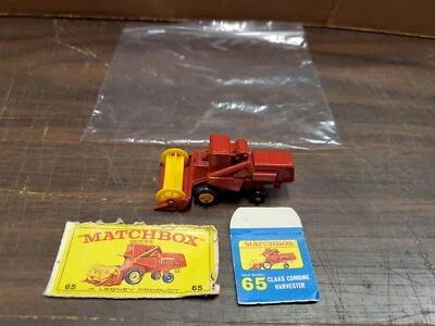 Vintage Mint Lesney Matchbox Toy Car #65 Claas Combine Harvester Farm Mac Red - Image 1 of 4