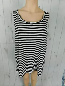 Torrid schwarz weiß gestreift transparenter Rücken ärmellos Strick Top-Größe 2 - Bild 1 von 5