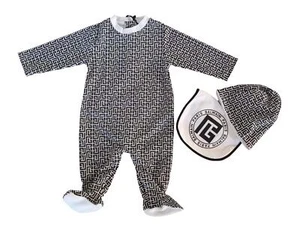 Balmain bebè tutina intera pagliaccetto, cappello e bavaglino in cotone 6RB500 - Picture 1 of 7