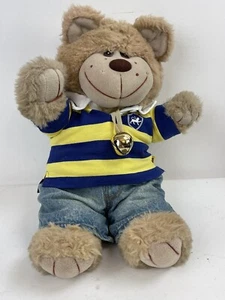 Build A Bear Teddybär Plüschtier Stofftier Poloshirt Jeansshorts - Bild 1 von 6