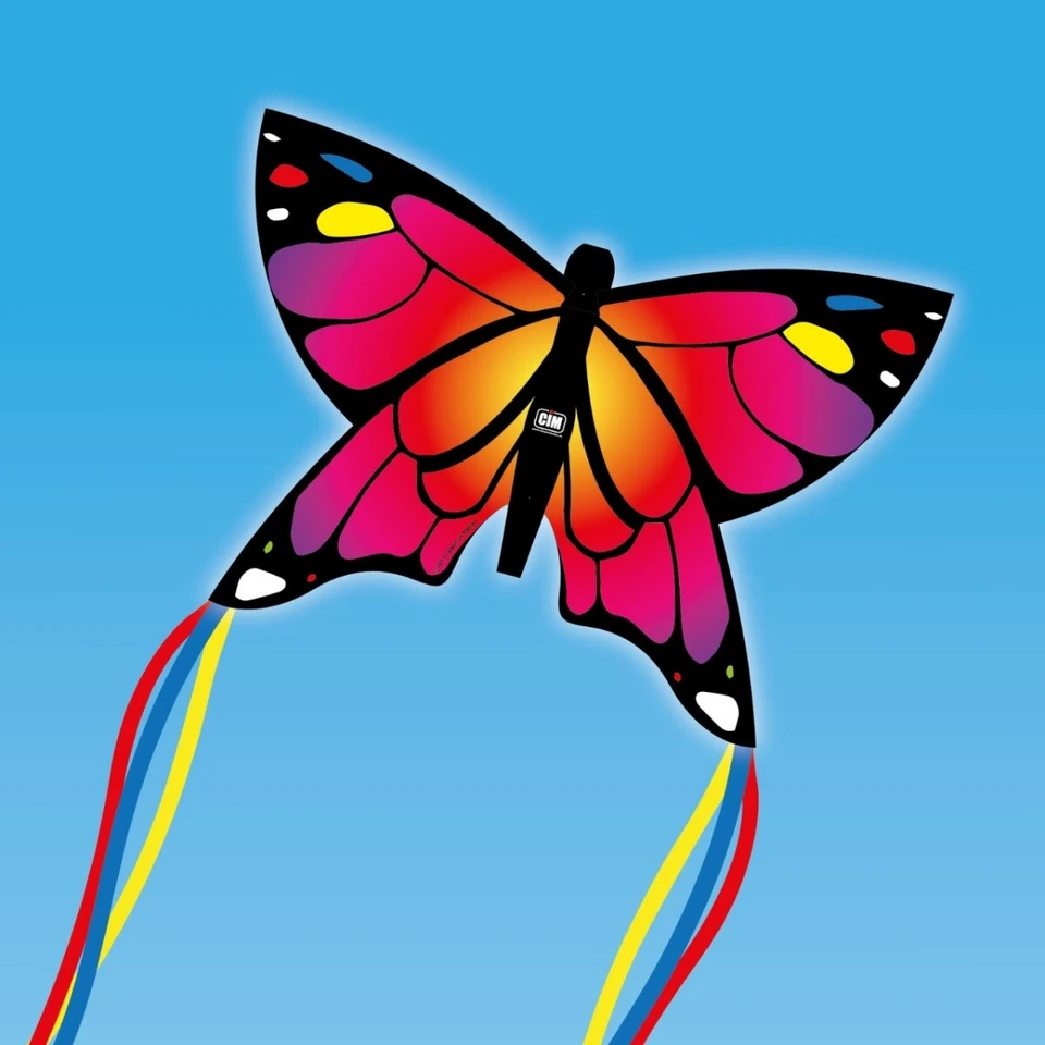 CIM Kinder-Drachen Butterfly Pink XL Flugdrachen inkl. Drachenschnur - Bild 1 von 1