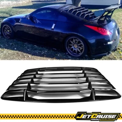 Se adapta a 03-08 Nissan 350Z IKON negro brillante persiana ventana trasera parasol cubierta ABS Foto 1 de 4