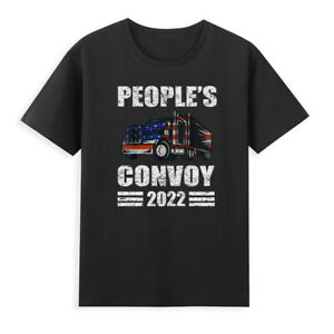People's Convoy 2022 I   Truckers Retro American Flag Vintage Men T-Shirt