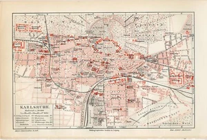 LOT 11 MAPS 1888-1906 GERMANY CITIES NUREMBERG DRESDEN KARLSRUHE HANNOVER Maps - Picture 1 of 9