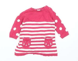 Blue Zoo Girls Pink Cotton Blend Shift Size 3-6 Months - Picture 1 of 12
