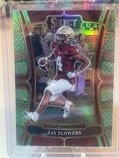 2023 Panini Select Draft Picks SSP Dragon Scale Prizm Zay Flowers RC #17