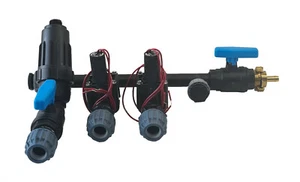Kopfstation Verteiler Bewässerung Beregnung mit 2x Hunter Magnetventil PGV 101 - Picture 1 of 3