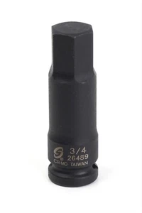 Sunex 26489, 1/2" Drive 6 Point Standard Hex Bit Impact Socket SAE Tools 3/4" - Picture 1 of 1