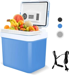 24 Liter Mini Car Fridge, Portable Camping Refrigerator Thermoelectric Iceless f - Picture 1 of 12