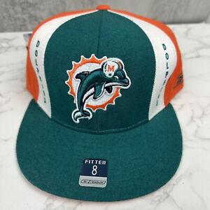 Deadstock Y2K Miami Dolphins VTG Cap Hat Fitted NOS Wool Embroidered 8