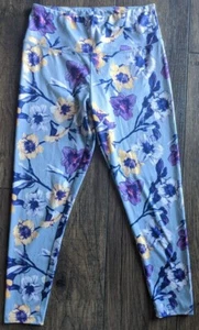 Bally Total Fitness Womens Capri Leggings Medium Gray Floral Yoga Athleisure - Picture 1 of 9