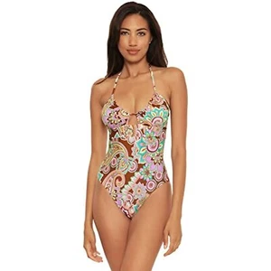 Becca by Rebecca Virtue 288926 Women's Halter One Piece Swimsuit Multi M - Picture 1 of 6