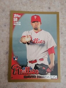 David Herndon 2010 Topps Gold Rookie Philadelphia Phillies 