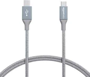 Amazon Double Braided Nylon USB Type-C to Micro-B 2.0 Male Cable Grey 3ft/0.9m - Picture 1 of 4