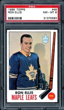 1969-70 TOPPS HOCKEY NHL #46 Ron Ellis PSA 8 NM-MINT TORONTO MAPLE LEAFS Card