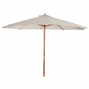 Holz-Sonnenschirm Lissabon, Gartenschirm Marktschirm, creme 3,5m - Bild 1 von 5