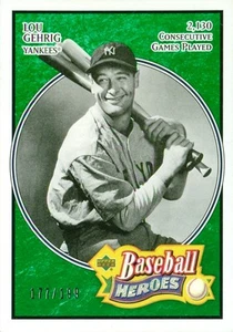 2005 Upper Deck Baseball Heroes #151 - Lou Gehrig - Smaragd Parallel SP #177/199 - Bild 1 von 2