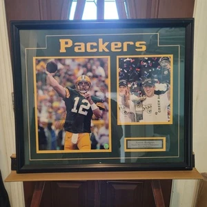 AARON RODGERS AUTOGRAPHED Double Photo Packers HOLO AUTH - Picture 1 of 8