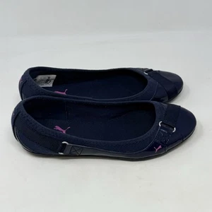 Puma Bixley Glamm Ballet Flats Womens 6 Blue Patent Leather Casual Slip On Shoes - Picture 1 of 15