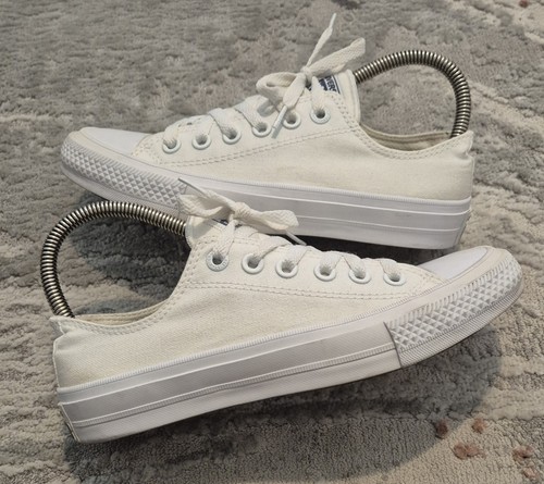 Converse Chuck Taylor All Star scarpe da ginnastica basse 1T747 triple bianche UK 4 5
